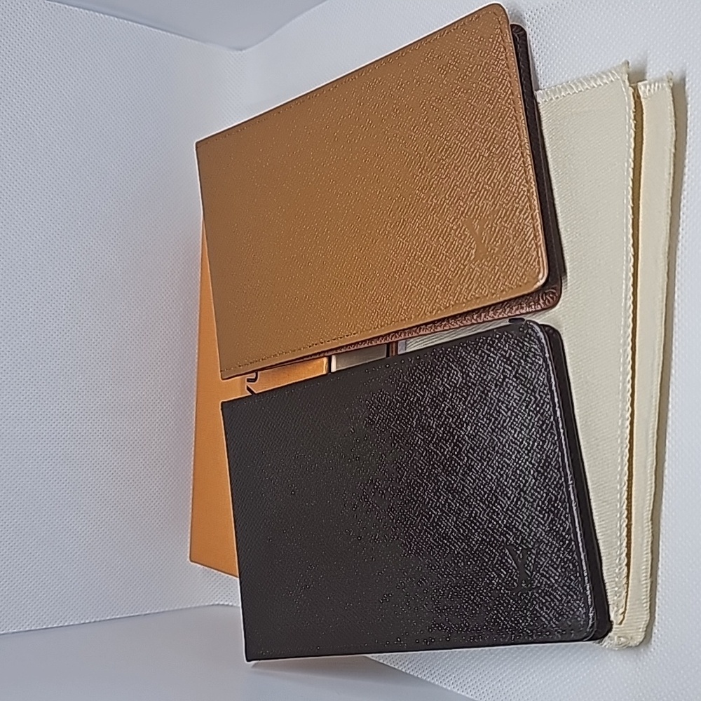 Louis vuitton card case vintage (buff outside to look new) bundle for two